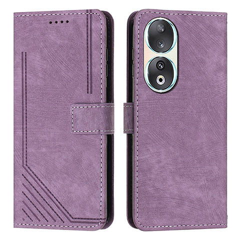 Custodia Portafoglio In Pelle Cover con Supporto Y08X per Huawei Honor 90 5G Viola