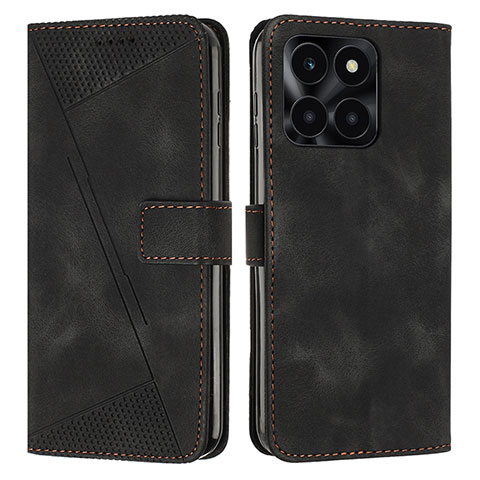 Custodia Portafoglio In Pelle Cover con Supporto Y08X per Huawei Honor X6a Nero