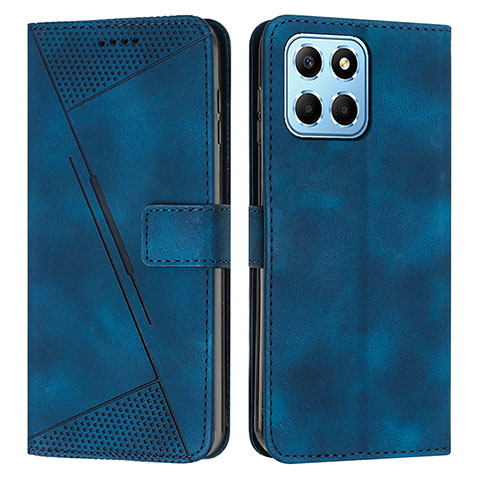 Custodia Portafoglio In Pelle Cover con Supporto Y08X per Huawei Honor X6S Blu