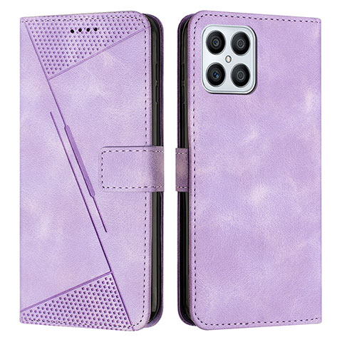 Custodia Portafoglio In Pelle Cover con Supporto Y08X per Huawei Honor X8 4G Viola