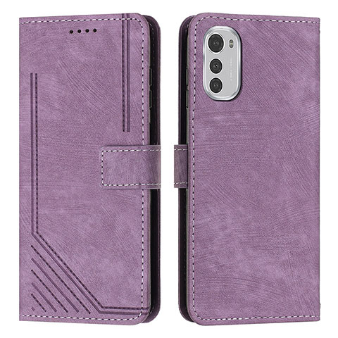 Custodia Portafoglio In Pelle Cover con Supporto Y08X per Motorola Moto E32s Viola