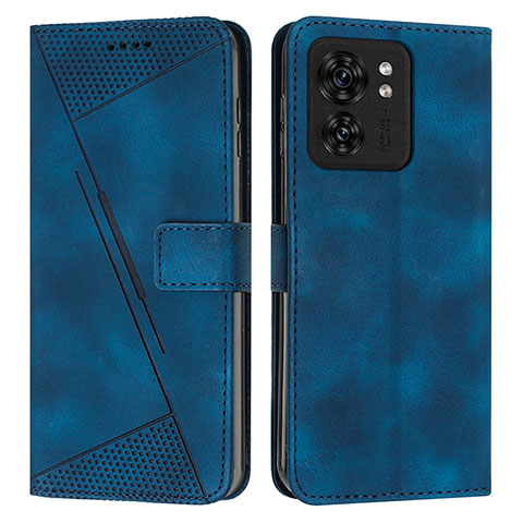 Custodia Portafoglio In Pelle Cover con Supporto Y08X per Motorola Moto Edge (2023) 5G Blu