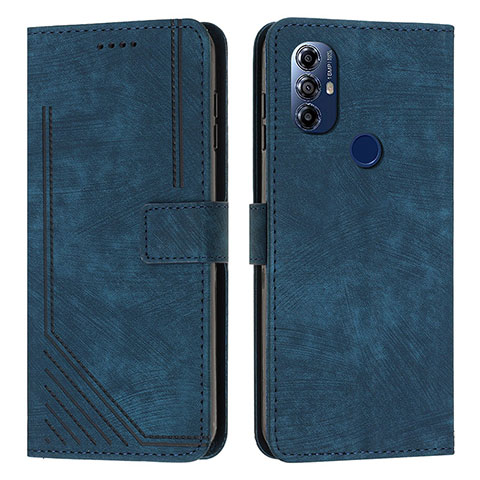 Custodia Portafoglio In Pelle Cover con Supporto Y08X per Motorola Moto G Play (2023) Blu