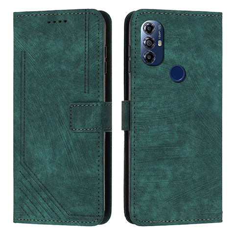 Custodia Portafoglio In Pelle Cover con Supporto Y08X per Motorola Moto G Play (2023) Verde