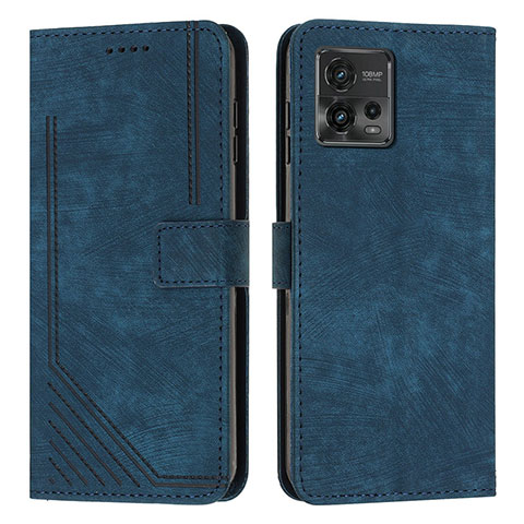 Custodia Portafoglio In Pelle Cover con Supporto Y08X per Motorola Moto G72 Blu