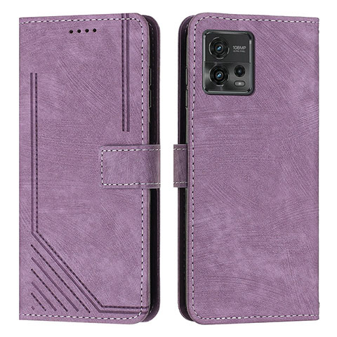 Custodia Portafoglio In Pelle Cover con Supporto Y08X per Motorola Moto G72 Viola