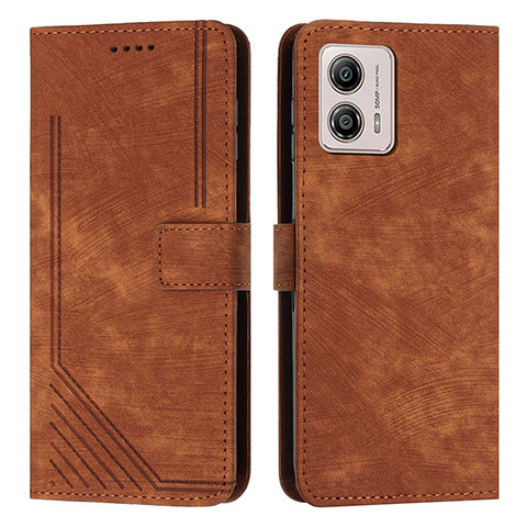 Custodia Portafoglio In Pelle Cover con Supporto Y08X per Motorola Moto G73 5G Marrone