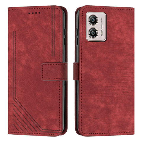 Custodia Portafoglio In Pelle Cover con Supporto Y08X per Motorola Moto G73 5G Rosso