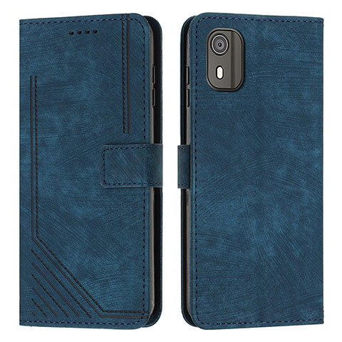 Custodia Portafoglio In Pelle Cover con Supporto Y08X per Nokia C02 Blu