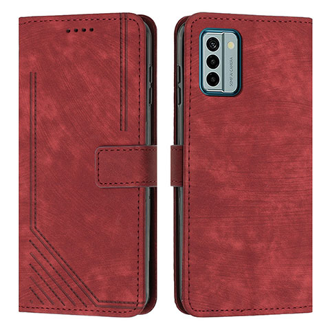 Custodia Portafoglio In Pelle Cover con Supporto Y08X per Nokia G22 Rosso