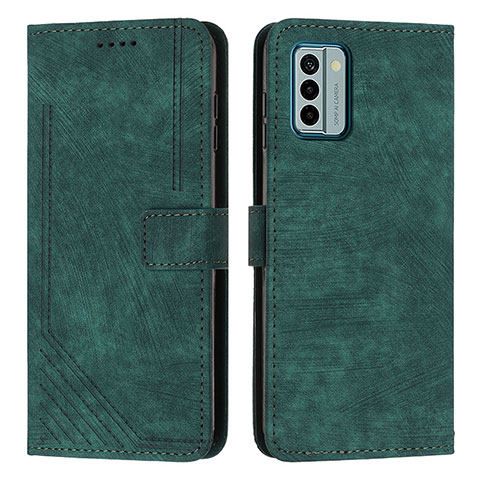 Custodia Portafoglio In Pelle Cover con Supporto Y08X per Nokia G22 Verde