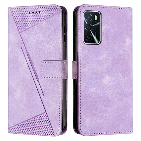 Custodia Portafoglio In Pelle Cover con Supporto Y08X per Oppo A16 Viola