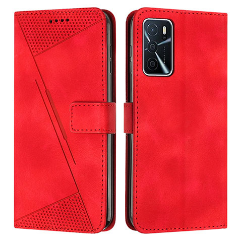 Custodia Portafoglio In Pelle Cover con Supporto Y08X per Oppo A16s Rosso