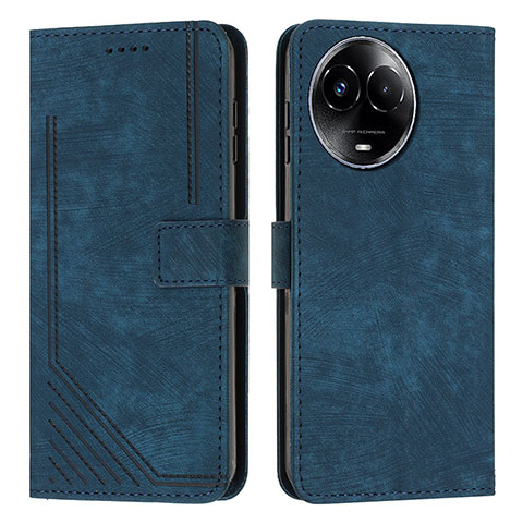 Custodia Portafoglio In Pelle Cover con Supporto Y08X per Realme V50 5G Blu