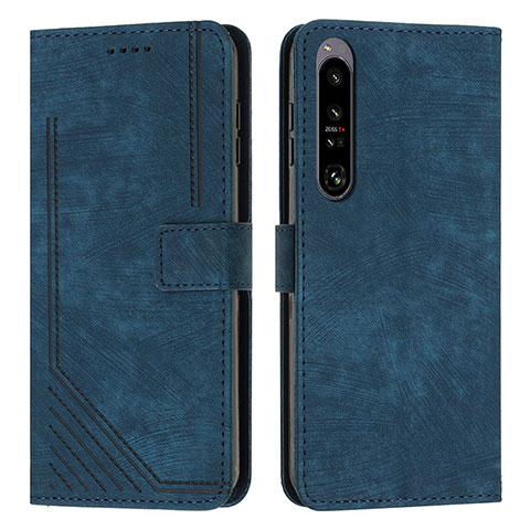 Custodia Portafoglio In Pelle Cover con Supporto Y08X per Sony Xperia 1 IV Blu