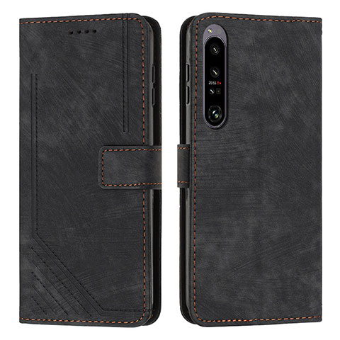 Custodia Portafoglio In Pelle Cover con Supporto Y08X per Sony Xperia 1 IV Nero