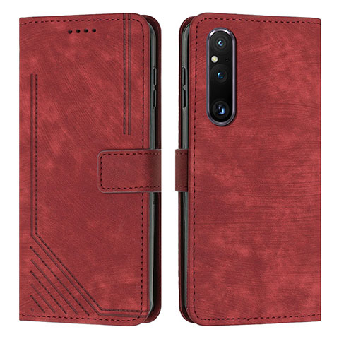 Custodia Portafoglio In Pelle Cover con Supporto Y08X per Sony Xperia 1 V Rosso