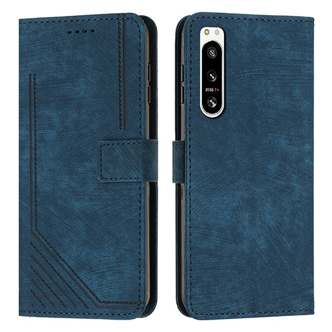 Custodia Portafoglio In Pelle Cover con Supporto Y08X per Sony Xperia 5 IV Blu