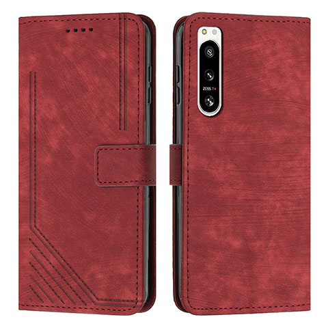 Custodia Portafoglio In Pelle Cover con Supporto Y08X per Sony Xperia 5 IV Rosso