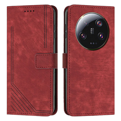 Custodia Portafoglio In Pelle Cover con Supporto Y08X per Xiaomi Mi 13 Ultra 5G Rosso