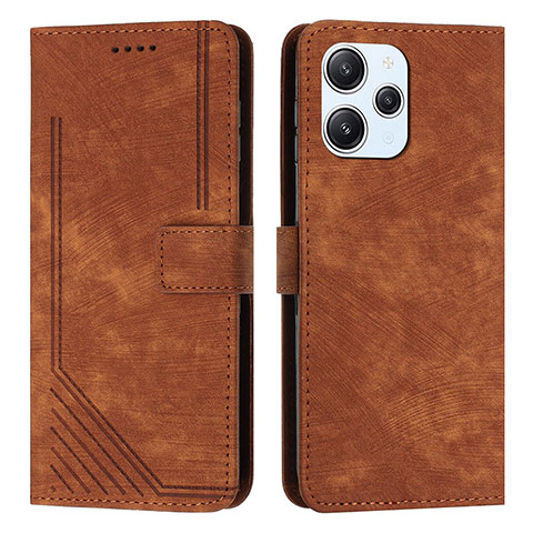 Custodia Portafoglio In Pelle Cover con Supporto Y08X per Xiaomi Redmi 12 4G Marrone