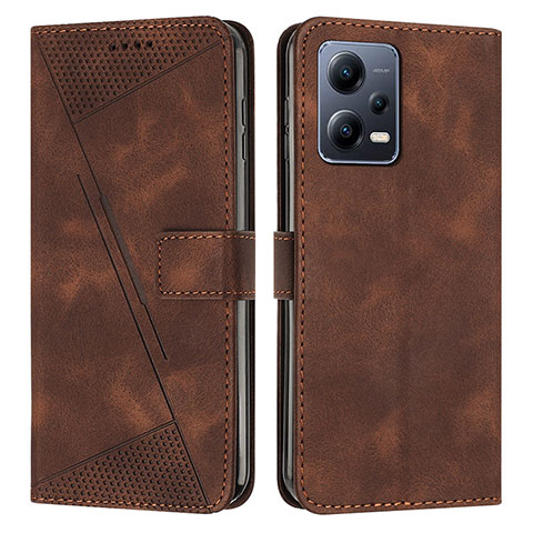 Custodia Portafoglio In Pelle Cover con Supporto Y08X per Xiaomi Redmi Note 12 Explorer Marrone