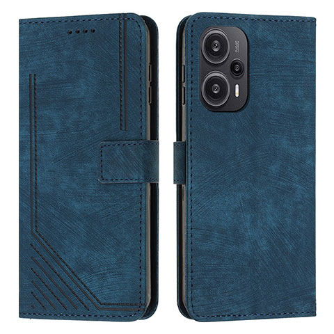 Custodia Portafoglio In Pelle Cover con Supporto Y08X per Xiaomi Redmi Note 12 Turbo 5G Blu