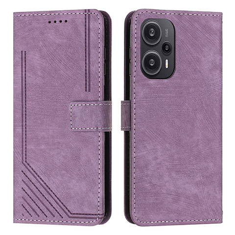 Custodia Portafoglio In Pelle Cover con Supporto Y08X per Xiaomi Redmi Note 12 Turbo 5G Viola