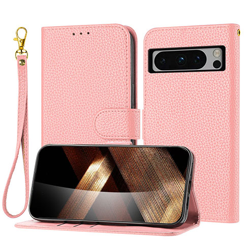 Custodia Portafoglio In Pelle Cover con Supporto Y09X per Google Pixel 8 Pro 5G Oro Rosa