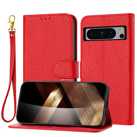 Custodia Portafoglio In Pelle Cover con Supporto Y09X per Google Pixel 8 Pro 5G Rosso