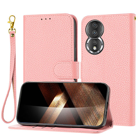 Custodia Portafoglio In Pelle Cover con Supporto Y09X per Huawei Honor 80 5G Oro Rosa