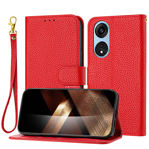 Custodia Portafoglio In Pelle Cover con Supporto Y09X per Huawei Honor X5 Plus Rosso