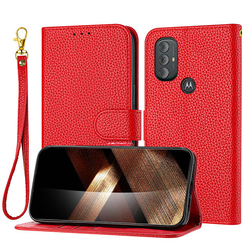 Custodia Portafoglio In Pelle Cover con Supporto Y09X per Motorola Moto G Play Gen 2 Rosso