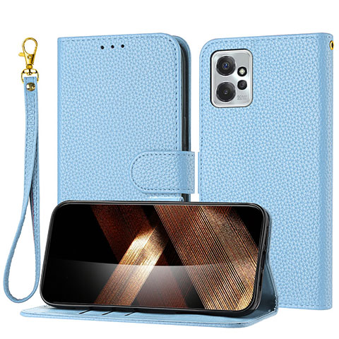 Custodia Portafoglio In Pelle Cover con Supporto Y09X per Motorola Moto G Power 5G (2023) Blu