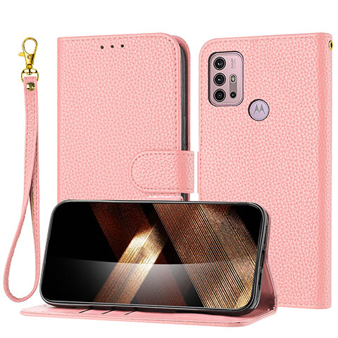 Custodia Portafoglio In Pelle Cover con Supporto Y09X per Motorola Moto G30 Oro Rosa