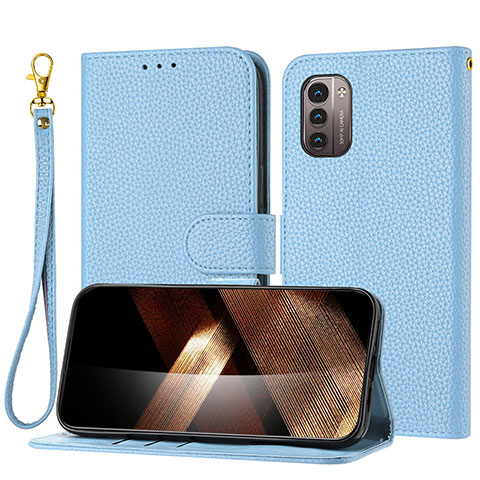 Custodia Portafoglio In Pelle Cover con Supporto Y09X per Nokia G11 Blu