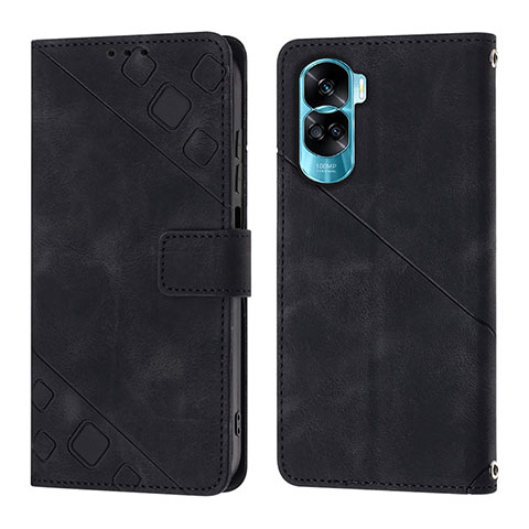 Custodia Portafoglio In Pelle Cover con Supporto YB1 per Huawei Honor 90 Lite 5G Nero