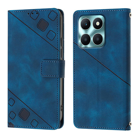 Custodia Portafoglio In Pelle Cover con Supporto YB1 per Huawei Honor X8b Blu