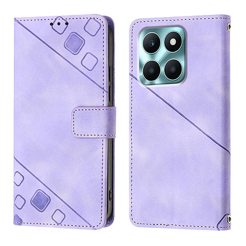 Custodia Portafoglio In Pelle Cover con Supporto YB1 per Huawei Honor X8b Viola