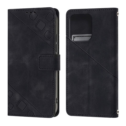 Custodia Portafoglio In Pelle Cover con Supporto YB1 per Motorola Moto Edge 40 Pro 5G Nero