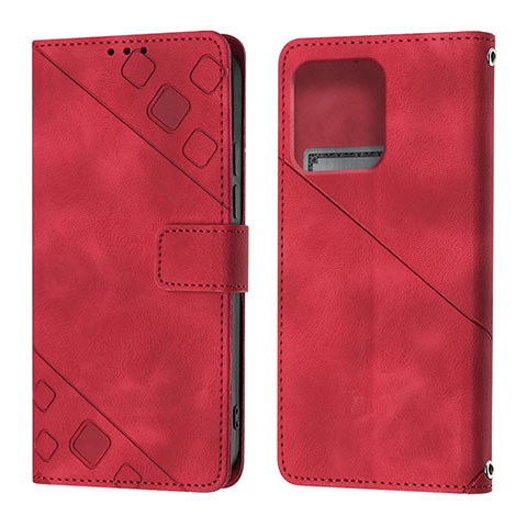 Custodia Portafoglio In Pelle Cover con Supporto YB1 per Motorola Moto Edge 40 Pro 5G Rosso