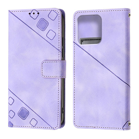 Custodia Portafoglio In Pelle Cover con Supporto YB1 per Motorola Moto Edge Plus (2023) 5G Viola