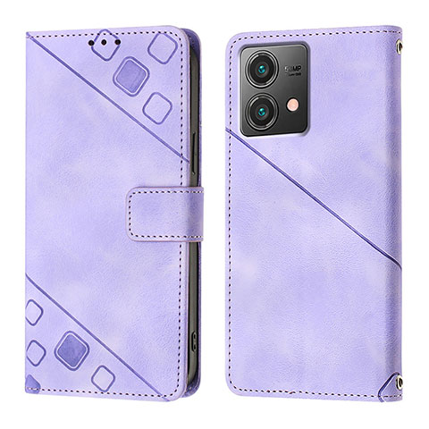 Custodia Portafoglio In Pelle Cover con Supporto YB1 per Motorola Moto G84 5G Viola