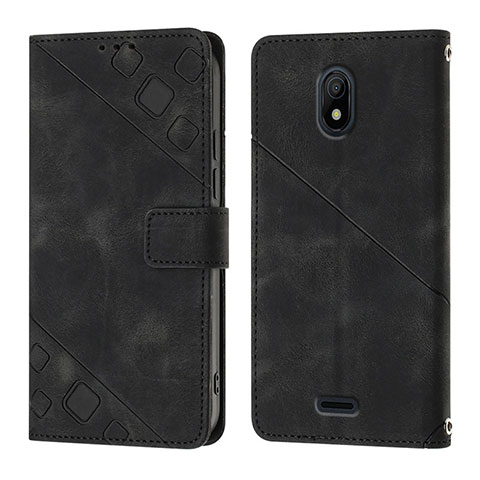 Custodia Portafoglio In Pelle Cover con Supporto YB1 per Nokia C100 Nero