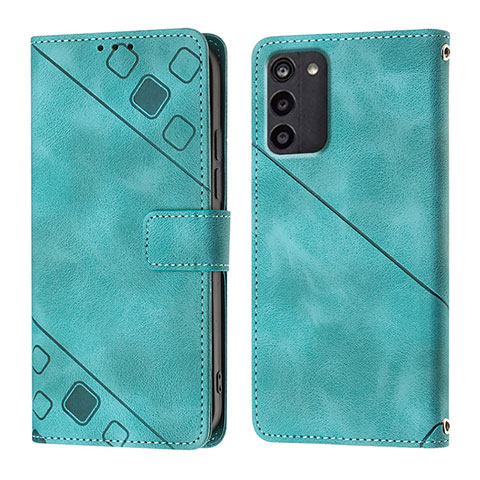 Custodia Portafoglio In Pelle Cover con Supporto YB1 per Nokia G100 Verde