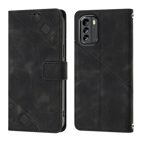 Custodia Portafoglio In Pelle Cover con Supporto YB1 per Nokia G60 5G Nero