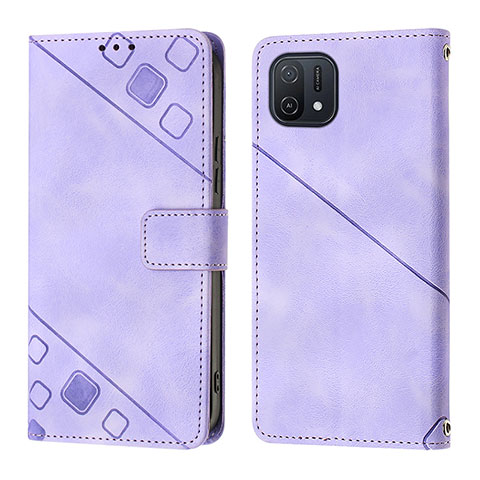 Custodia Portafoglio In Pelle Cover con Supporto YB1 per Oppo A16K Viola