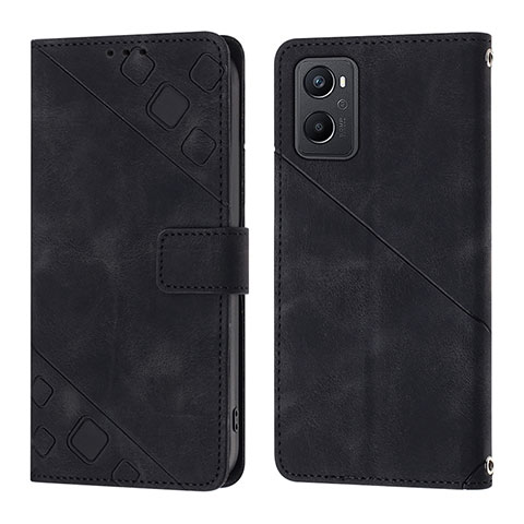 Custodia Portafoglio In Pelle Cover con Supporto YB1 per Oppo A96 4G Nero