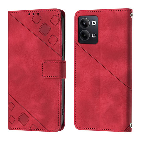 Custodia Portafoglio In Pelle Cover con Supporto YB1 per Oppo Reno9 Pro 5G Rosso