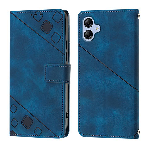 Custodia Portafoglio In Pelle Cover con Supporto YB1 per Samsung Galaxy A04 4G Blu